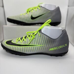 Nike MercurialX Victory VI Turf Soccer Shoes Gray Volt Black Men's Size 10